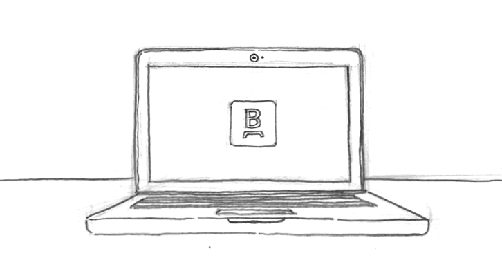Scribbled B key on a keyboard